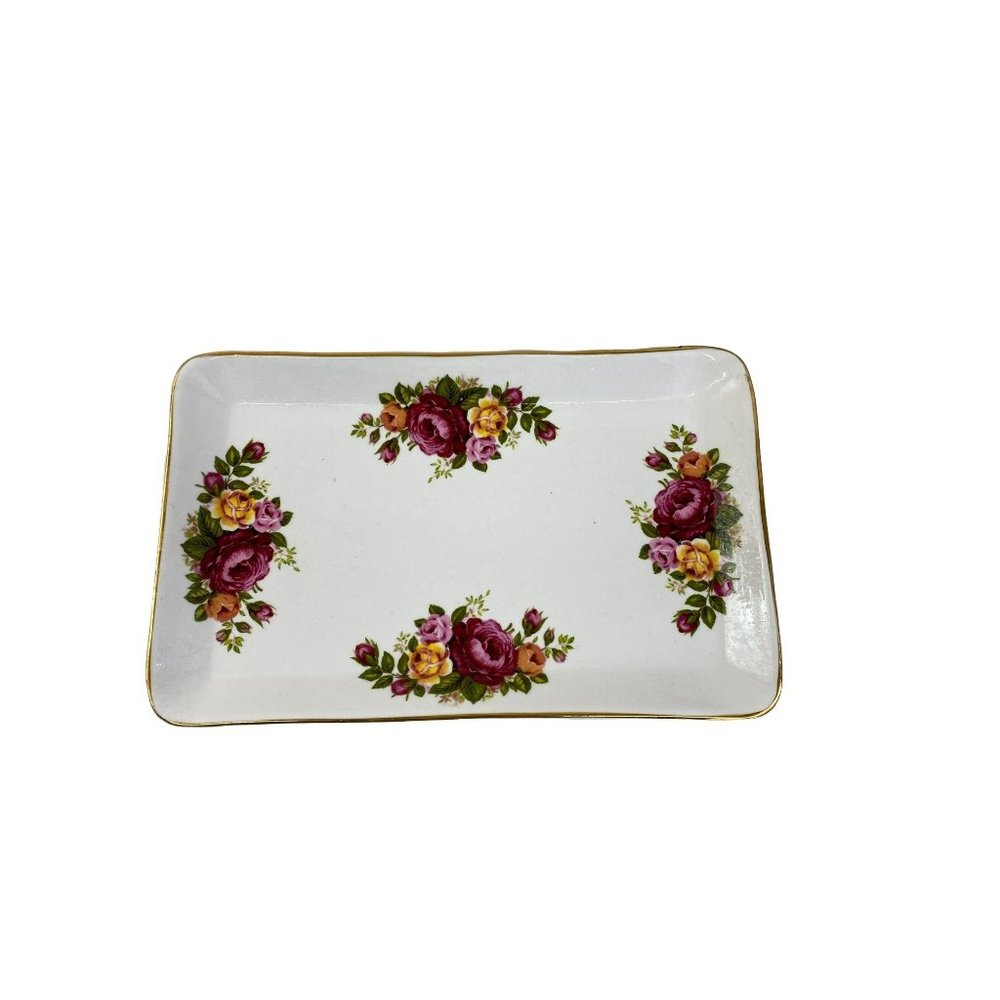 Vintage floral serving tray Royal Park Fine bone china Staffordshire England